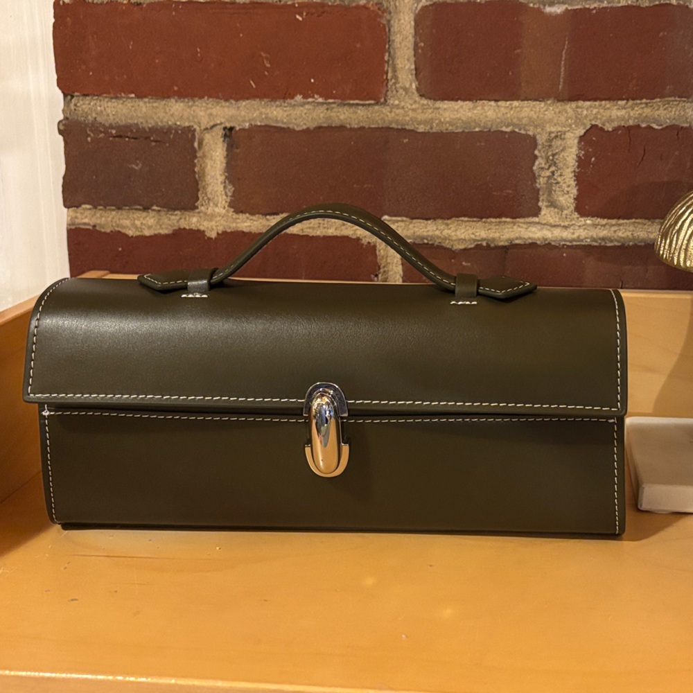 Elegant Olive Green Women's Handbag Marked Savette